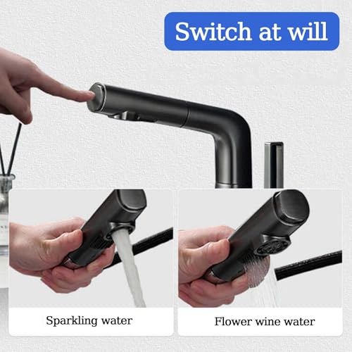 Mitigeur lavabo salle de bain pivotant 360° blanc avec douchette