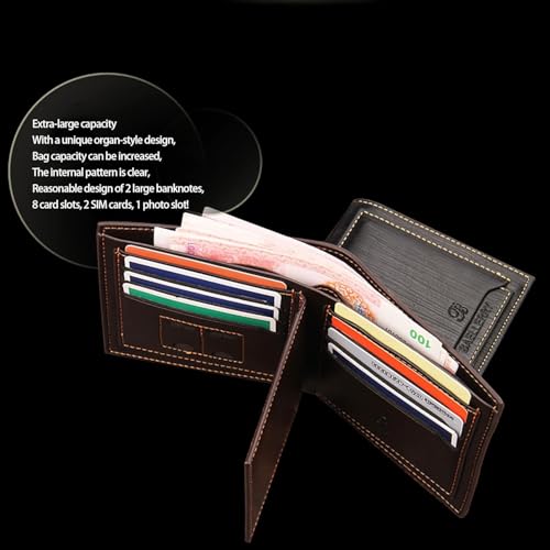 Wallets，Mens Wallets， Super Slim Minimalist Front Pocket Credit Card Holder Banknote with Compartments Coin Pocket ID Window(Black)4