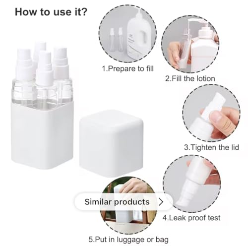 Travel Size Toiletry Bottles Set, TSA Approved, 1.69 oz, Leak-Proof, BPA-Free Plastic, 4-Pack, (GREY)3