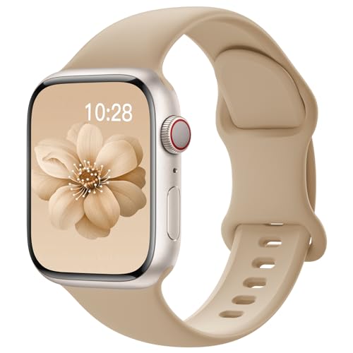 Image of Sport Silicone Band Compatible with Apple Watch Bands 40mm 38mm 41mm 44mm 45mm 42mm 49mm Women Men,Soft Wristband Waterproof Replacement Sport Strap for iWatch Bands Series 9 8 7 6 5 4 3 2 1 SE Ultra