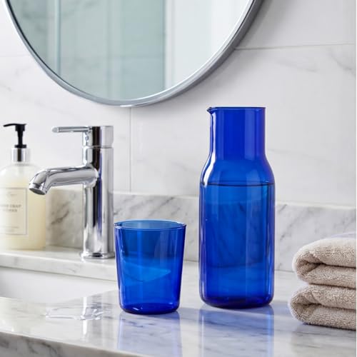 Set de botella y vaso de vidrio azul Tofficu miniatura 7
