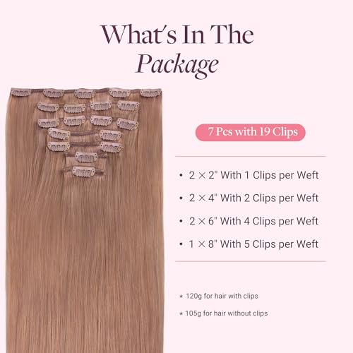 Image of GOO GOO Clip in Hair Extensions Real Human Hair Colored Remy Extensions