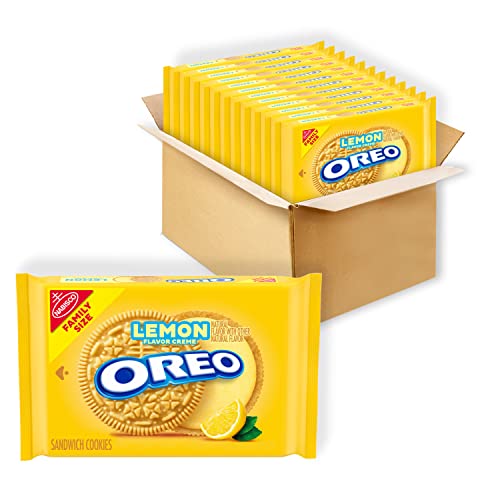Image of OREO Lemon Creme Sandwich Cookies, Family Size, 12-18.71 oz Packs