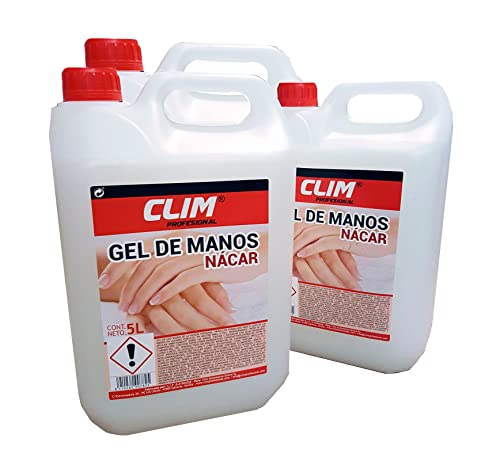 Jabón de Manos 5 Litros Dermo Clim Profesional con Aroma Neutro y Aspecto Nácar. Gel de Manos Formato Profesional - Caja de 3 Garrafas de 5 Litros