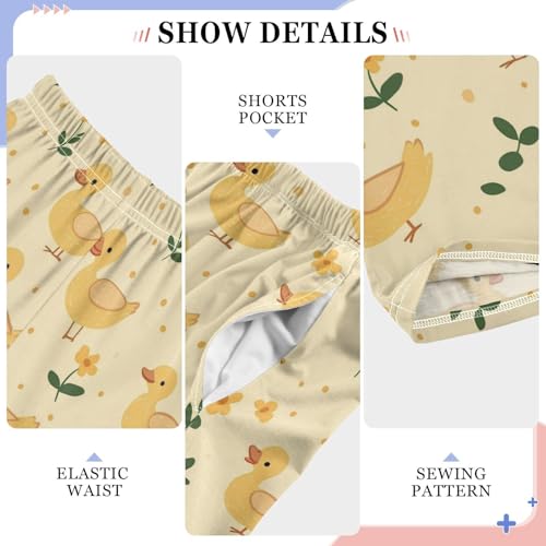 Pajama Bottoms, Cute Ducks Doodle Pattern Sleeping Pant Lounge Wear Pajamas Long Pants Sleepwear Pjs4