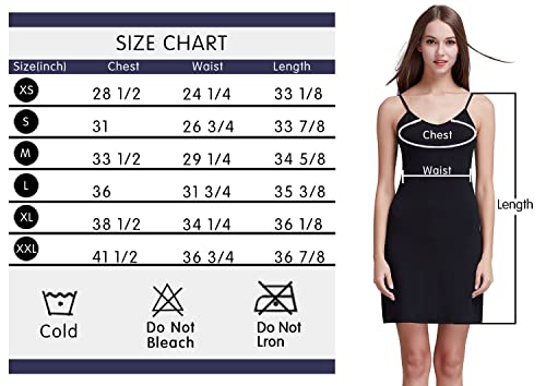 Image of Coreal Full Slip For Women Under Dress Adjustable Spaghetti Strap Knee Length Slips Undergarment Nightwear