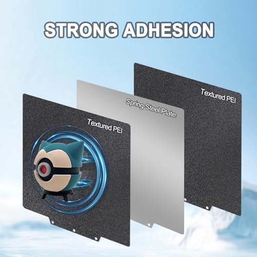 Image of Black PEI Build Plate for Adventurer AD5X /5M /5M Pro, Textured PEI Spring Steel Flexible Platform Heated Bed for Neptune 3 Pro /4, Kobra, Ender 3 /3 Pro /3S1 /3v2, CR 20 /CR 20 Pro, Ender 5 /5 Pro