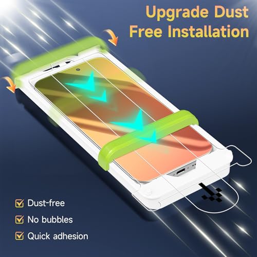 Image of 2 Pack Privacy Screen Protector Compatible for iPhone 17 Pro, Red to Green Gradient Anti-Spy Glass Film, Shatterproof, Anti-Scratch, Touch Sensitive, No Bubbles Installation Tool