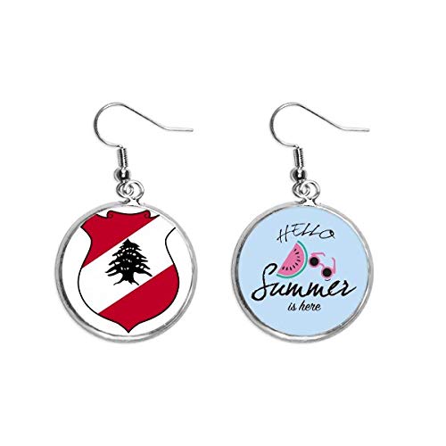 Pendientes de sandía y emblema asiático con colores vivos de larga duración