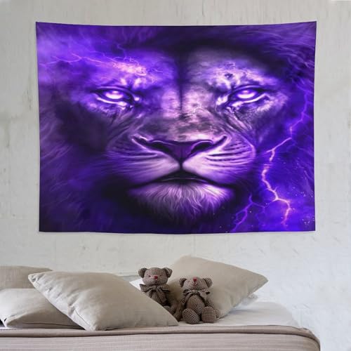 Tapisserie murale lion PAZZK : transformez votre salon en un havre élégant