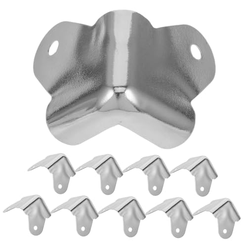 SEWACC 10 Piezas Protector de Esquina Metálico para Muebles y Altavoces Diseño Electrochapado Resistente al Desgaste para Proteger Esquinas de Escritorios y Cajas de Equipo Acabado