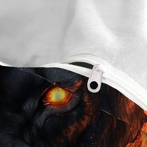 Housse de couette 3D lion féroce en microfibre texturée haute densité