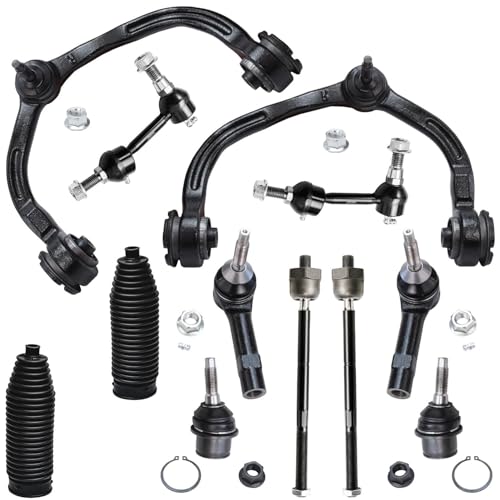 Image of Detroit Axle - Front End Kit for 2004 2005 2006 Ford Expedition Lincoln Navigator, 2 Upper Control Arms 4 Tie Rods 2 Lower Ball Joints 2 Sway Bars 2 Boots Replacement