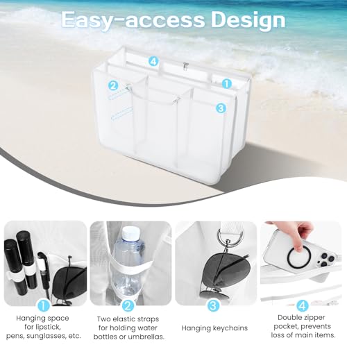 Image of XYFuuee Beach Bag Organizer Inserts for Medium Bogg Bag Accessories, Original M Lightweight Mesh Insert Divider Pouch, Organizing Rubber Tote Bags, Save Storage Space (White)