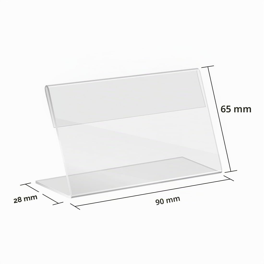 50 Pezzi Espositore da Tavolo Inclinati, 9x6 cm Verticale Espositori Acrilico Trasparente, Supporto Pubblicitario da Banco, per Menù, Carta, Schede Informative, Immagini e Altro