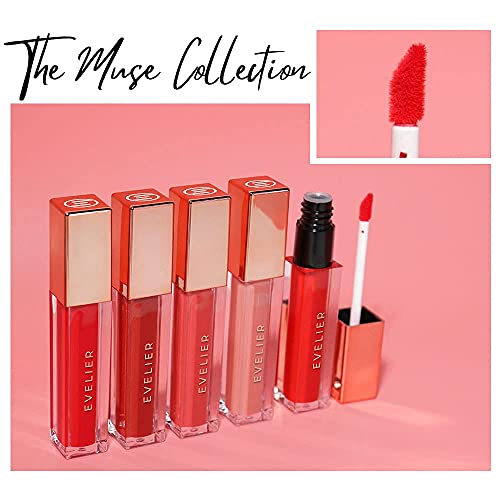 Evelier Muse - Moisturizing Smooth Creamy Fruity Colors Lipstick Lipgloss - For Sexy Lips, Long-Lasting, Highly Pigmented, Instant Shine Lip Gloss (Strawberry Creme) #TOP4