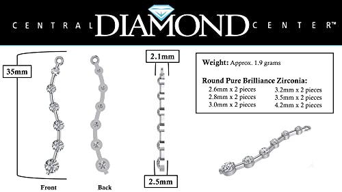 Central Diamond Center 44-10009 Earring Jacket In Sterling Silver Made thumb #1