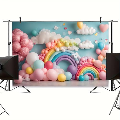 Fondo de globos coloridos 6x4ft para fotografía miniatura 3