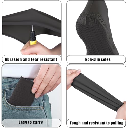 Ahigh Schuhuberzieh Wasserdicht,3 Paare Schuh Überzieher,Schuhüberzieher Einweg/Mehrweg Latex-Regenschutz Schuhe,Schuhüberzieher Rutschfest für Regen,Schneetag,Wüstenstrand,Schlammige Straßen EU38-43