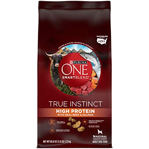 Purina ONE Natural, High Protein Dry Dog Food, SmartBlend True Instinct with Real Beef & Salmon - (4) 3.8 lb. Bags