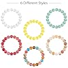 6 Pcs Lava Stone Bead Bracelet, Natural Gemstone Stretchy Bracelets- Aromatherapy Essential Oil Diffuser Healing Chakras Agate Crystal Elastic Lucky Bracelets Gifts for Women Girls