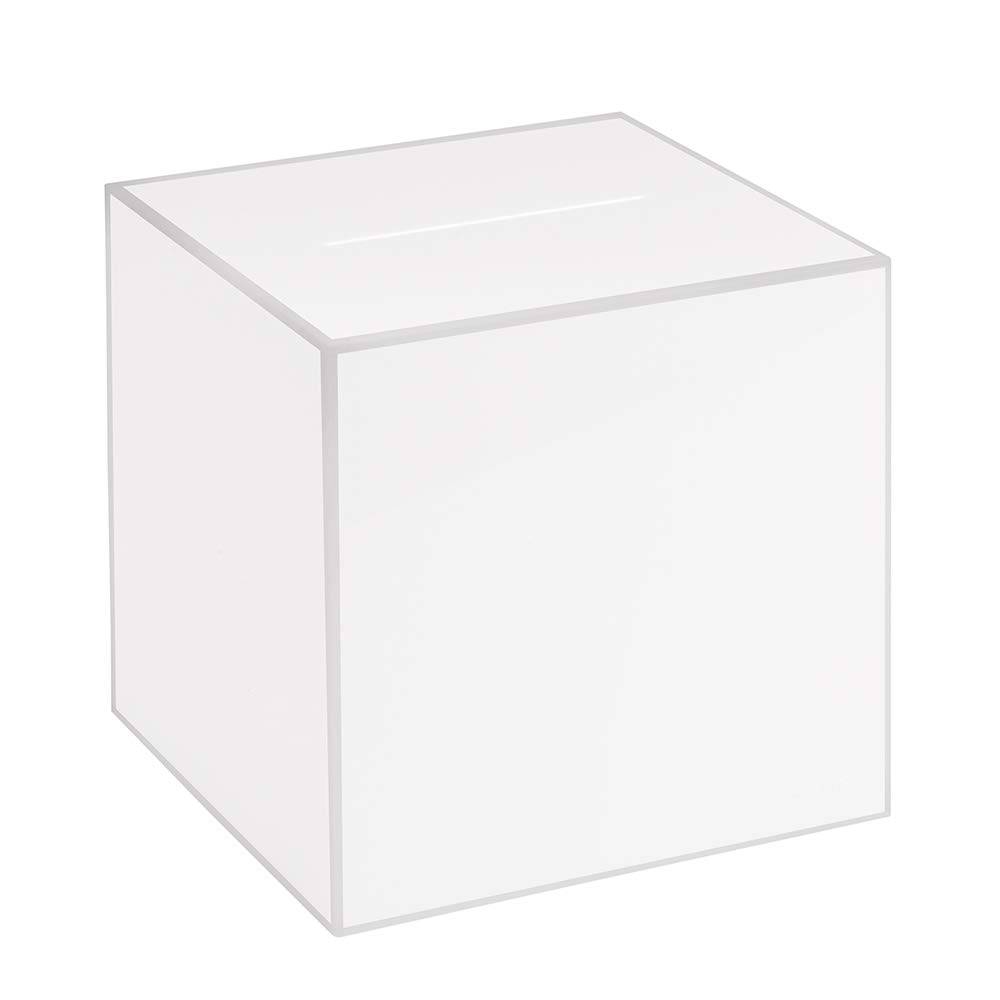Zeigis Losbox/Gewinnspielbox 20cm aus opalen Acrylglas/Milchglas