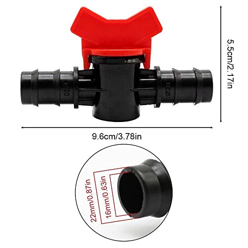 Barbed Ball Valve,12mm/16mm/12mm to 16mm Barb Connector Shut Off Switch for Garden Drip Irrigation Aquarium Hose Tube - Image 3