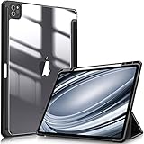 Fintie iPad Pro 12.9 ケース 2022/ 2021/ 2020/2018 12.9インチ 透明バックカバー Apple Pencil 収納可能 Apple Pencil 2 ワイヤレス充電対応 三つ折スタンド スリープ機能 軽量 薄型 傷つけ防止 PU合成レザー TPU (モデル番号A2378、A2461、A2379、A2462)( 1ブラック)