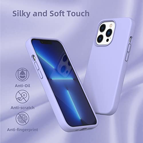 K TOMOTO Compatible with iPhone 13 Pro Max Case for Women and Men, [Full-Body Protection] [Anti-Fingerprint] [Soft-Touch] Shockproof Soft Silicone Phone Case for iPhone 13 Pro Max 6.7", Light Purple - image 6