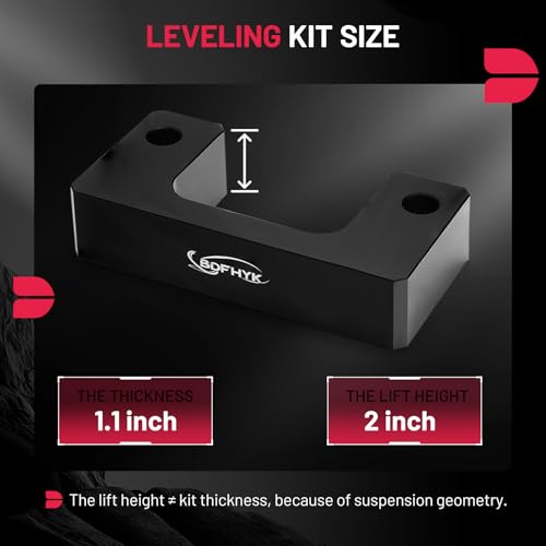 Image of BDFHYK 2 inch Front Leveling Lift Kit Compatible with 2007-2021 Silverado 1500 /Tahoe /Avalanche 1500 /Suburban 1500 | Yukon Sierra 1500 /Yukon XL 1500 Front Lift Spacers 2 Pack