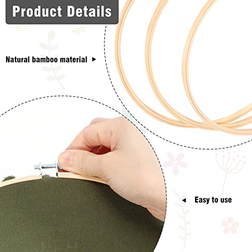 Aoibrloy 3 Pieces Embroidery Hoop 12 Inch Large Cross Stitch Hoop Round Wood Embroidery Hoop For Sewing, Art Craft Decoration #TOP2