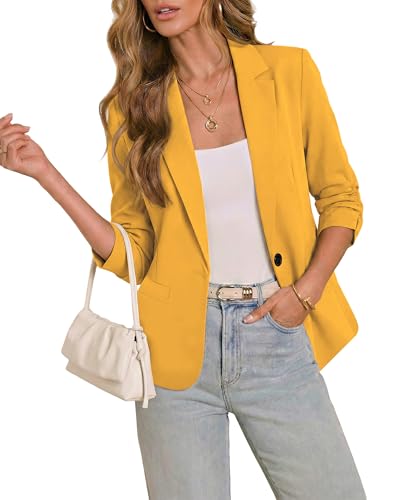 Image of LookbookStore 3 /4 Sleeve Blazers for Women Business Casual Fitted Jackets
