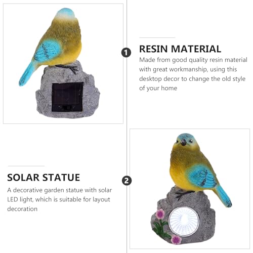 Lampe solaire extérieure oiseau résine led étanche jardin - 5