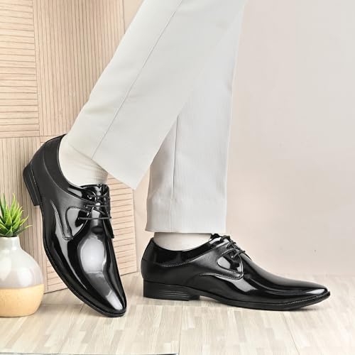 Image of Centrino Men's Formal Lace-Up Shoes | Soft & Comfortable Formal Shoe| Stylish-Looking Footwear (9358)