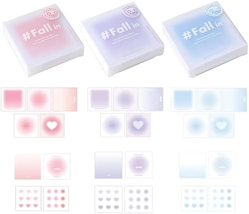 1 Box of Random Color Dreamy Gradient Colored Sticky Notes, Adhesive Mini Memo Pads, Holder for School Office Hospital,Self-Stick Aesthetic Notes,Kawaii Office Desk Supplies,Writing Pads