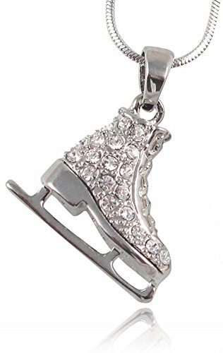 Cute 3D Ice Skate Figure Skater Pendant Necklace Jewelry Gift for Girls Teens