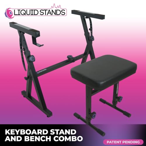 Liquid Stands KIT-MS1078-MS1083 Piano Keyboard Stand And Bench Set thumb #2