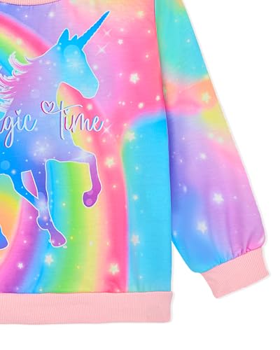 Image of Toddler Kid Girl Clothing Set Outfit Long Sleeve Top, Unicorn Print Pantskirts Fall Winter Outfit Set
