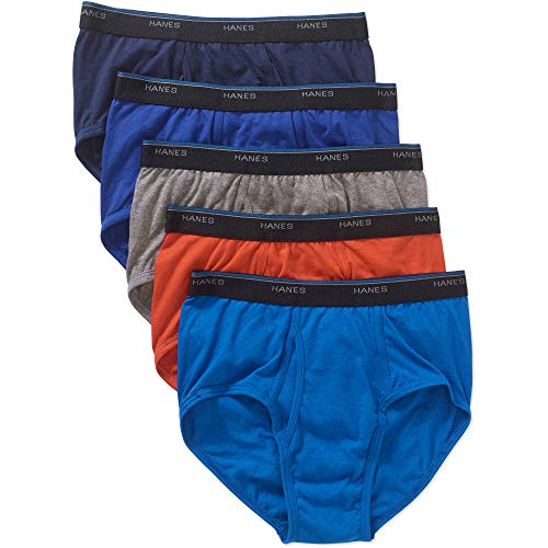 Hanes Men's Cotton Briefs Cool Dri Mid-Rise Sport Styling 5-Pack FreshIQ (Assorted- 5-Pack Briefs, 2XL)2