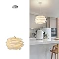 Pendant Light, Modern Nordic Minimalist Pendant Light, White Layered Shade Hanging Lamp, Organic Design Ceiling Lighting Fixture, Aesthetic for Dining Room, Bedroom, Living Room, Hallway Decor.