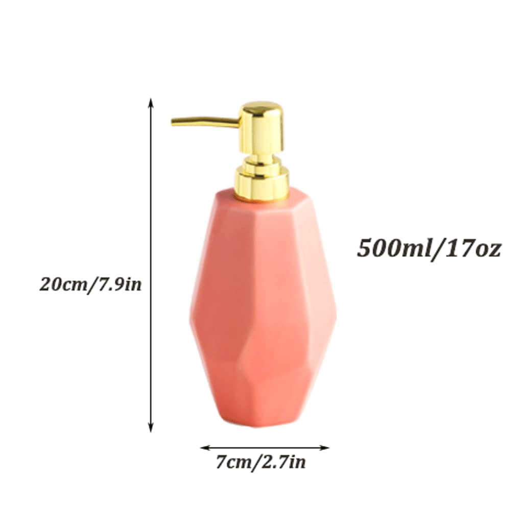 Dispenser di sapone in Ceramica da 17 oz/500 ml, Dispenser di detersivo per Piatti ad alta capacità, ricaricabile Con pompa, Dispenser di lozione per shamp