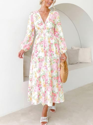 Image of Sissyaki Womens Long Sleeve Summer Maxi Dress 2026 Floral Dress Spring Wedding Guest Dress