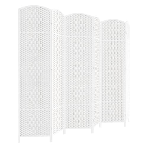 HALLYBEE Divisor de habitación, divisores de habitación y pantallas plegables de privacidad, divisor para separación de habitaciones, pantalla de panel plegable de 16 pulgadas, 6 paneles, blanco