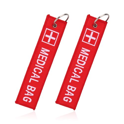 BOXOB 2pcs Medical Alert Tags for Bag, Double-Sided Medic Equipment Device Luggage ID Tag Durable...