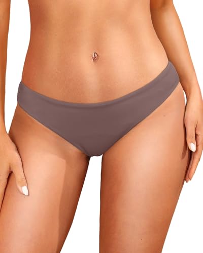 Image of Tempt Me Women Low Rise Bikini Bottoms - Moderate Coverage Bathing Suit Bottoms Low Waisted Swimsuit Bottoms Brief