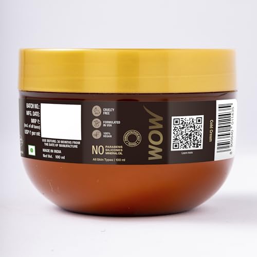 Image of WOW Skin Science Shea Butter Deep Moisture Cold Cream with Lactic Acid | 48Hr Moisturisation | No Parabens, Silicones & Mineral Oil | for All Skin Types | 100ml