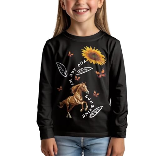 Image of Kids Long Sleeve Shirts for Girls 3-16 Year Old Cute Clothes for Teen Girls Casual Workout Tops