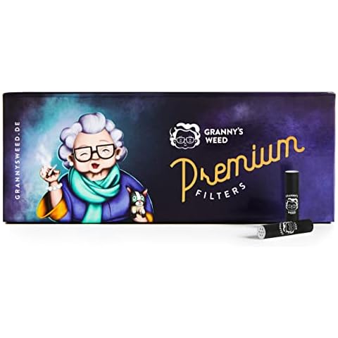Granny's Exclusive Slim Aktivkohlefilter | Ø 5.9 mm Filtertips | Aus veganer Kokosaktivkohle | 100 Stück in schwarz in hochwertiger Magnetverpackung | Kohlefilter für Selbstdreher Cover