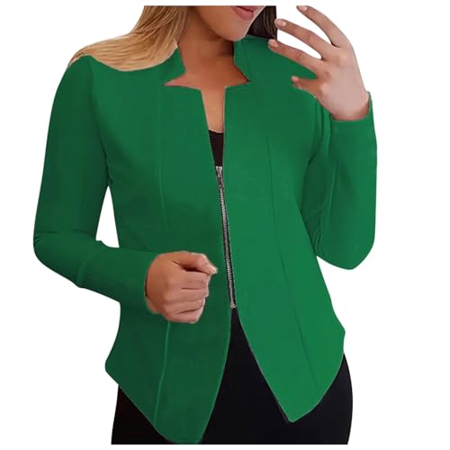 Chaqueta de entretiempo para mujer, chaqueta de punto monocolor, manga larga, bolsillo, abrigo, abrigo, gabardina, GN1, 5XL