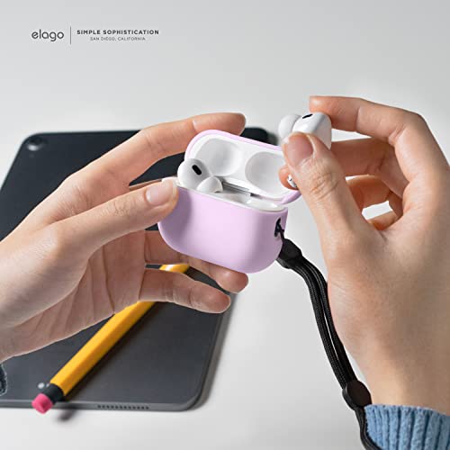 elago Silicone Case Compatible with Apple AirPods Pro 2nd Generation Case Cover Round Strap Included, Protective Case - Image 3
